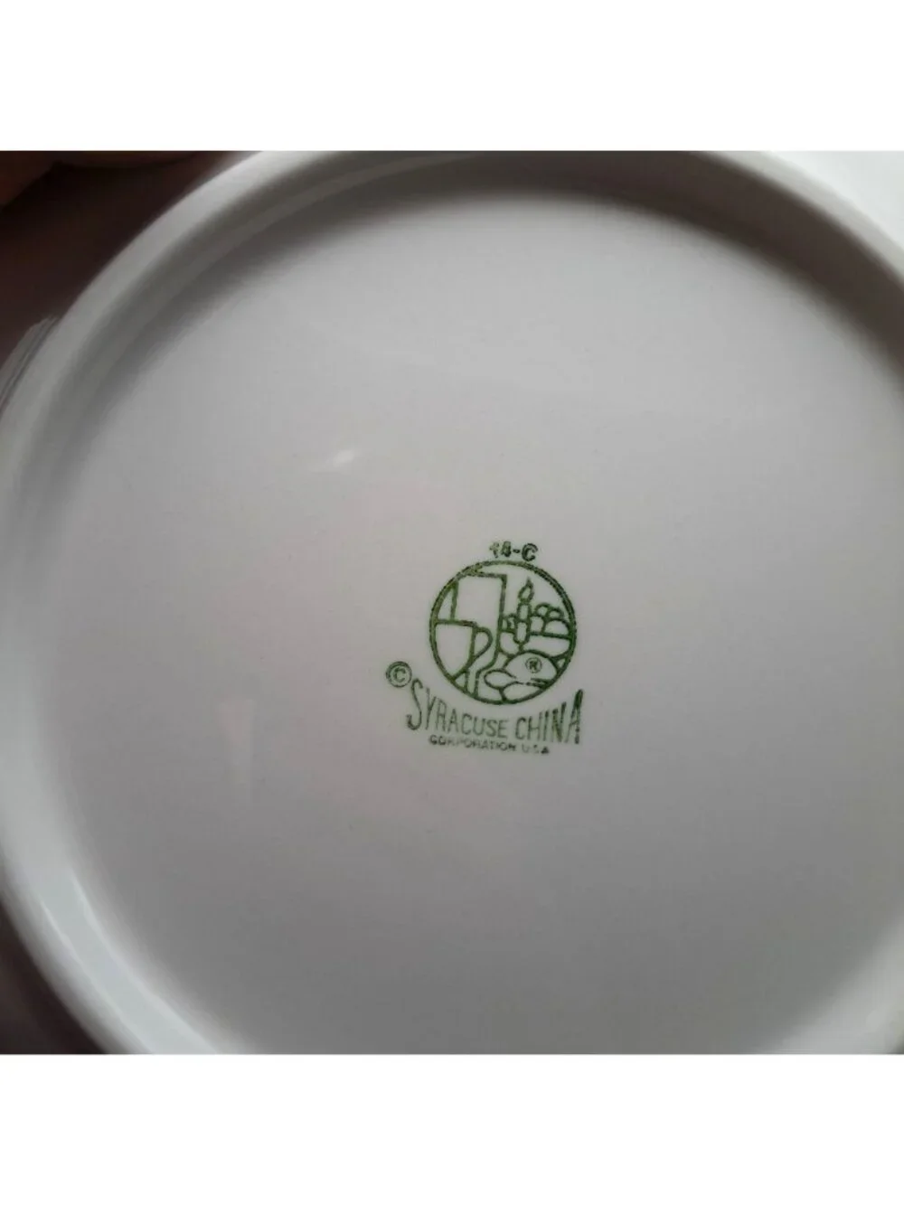 Syracuse China Calla Lily Oval Dinner Plate White Brown Floral Design 14-C